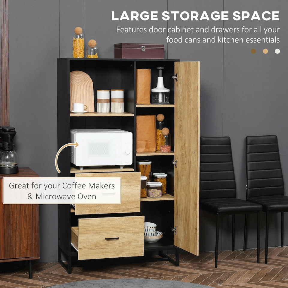 image 1 of HOMCOM Kitchen Storage Cabinet Cupboard w/ Adjustable Shelves