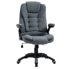 Vinsetto High Back Home Office Chair Swivel Linen Fabric Desk Chair, Dark Grey