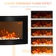 image 6 of HOMCOM Led Wall Mounted Fireplace Curved Glass Electric Fire Place Fire Place 7 Colour Side Lights Slimline, 10002000W, 89.2cm  48cm