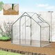 image 3 of Outsunny Portable Walk-in PVC Greenhouse w Zipped Door for Flowers Plant