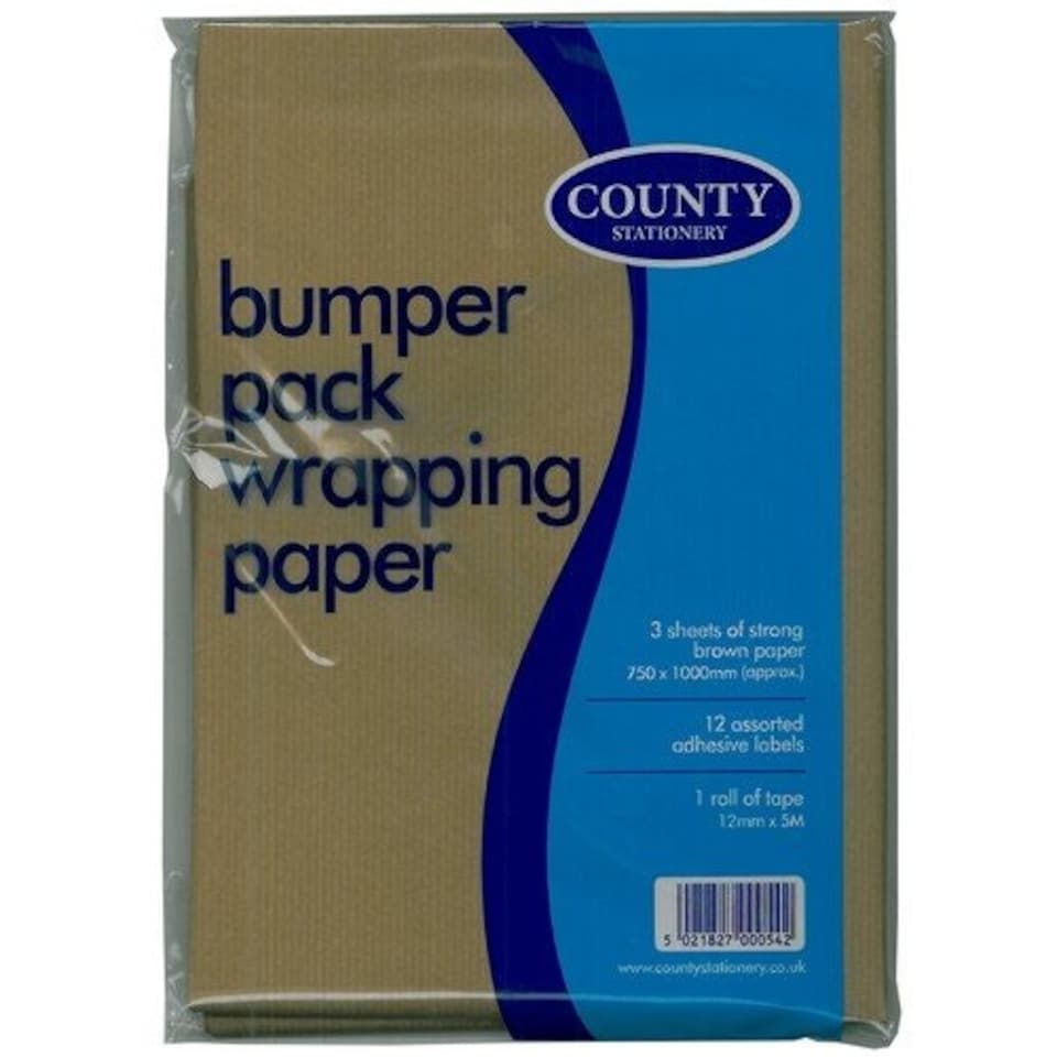 image 1 of Brown Wrap 3 Sheets, Labels & Tape