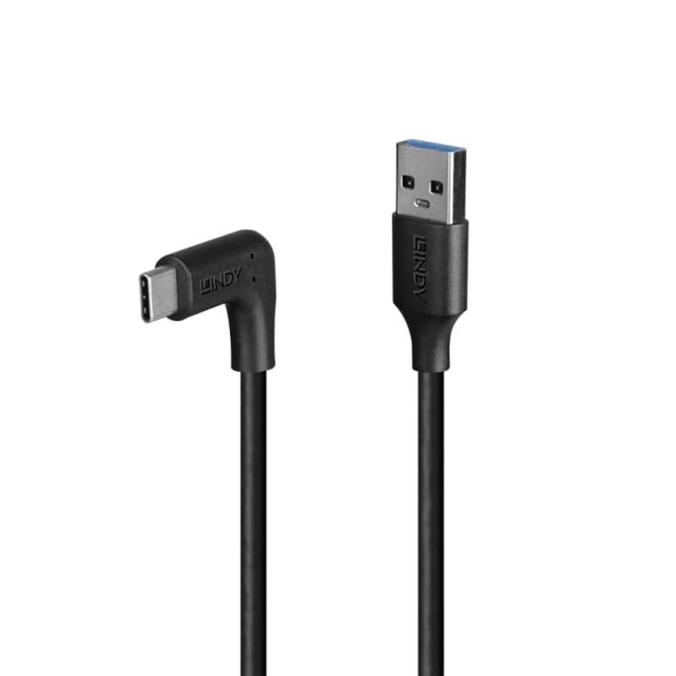 image 1 of 1m USB 3.2 Type-A to Right-Angled USB-C Cable