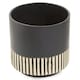 image 3 of Interiors by Premier Large Ceramic Planter, Modern Black and Gold Planter for Indoor Plants, Drum-shaped Ceramic Planter for Home Black