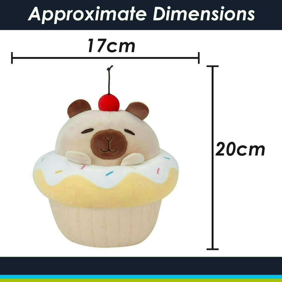 image 1 of Capybara Cup Cake Soft Toy Cute Plushie Huggable Cuddly Stuffed Toy 20cm Yellow
