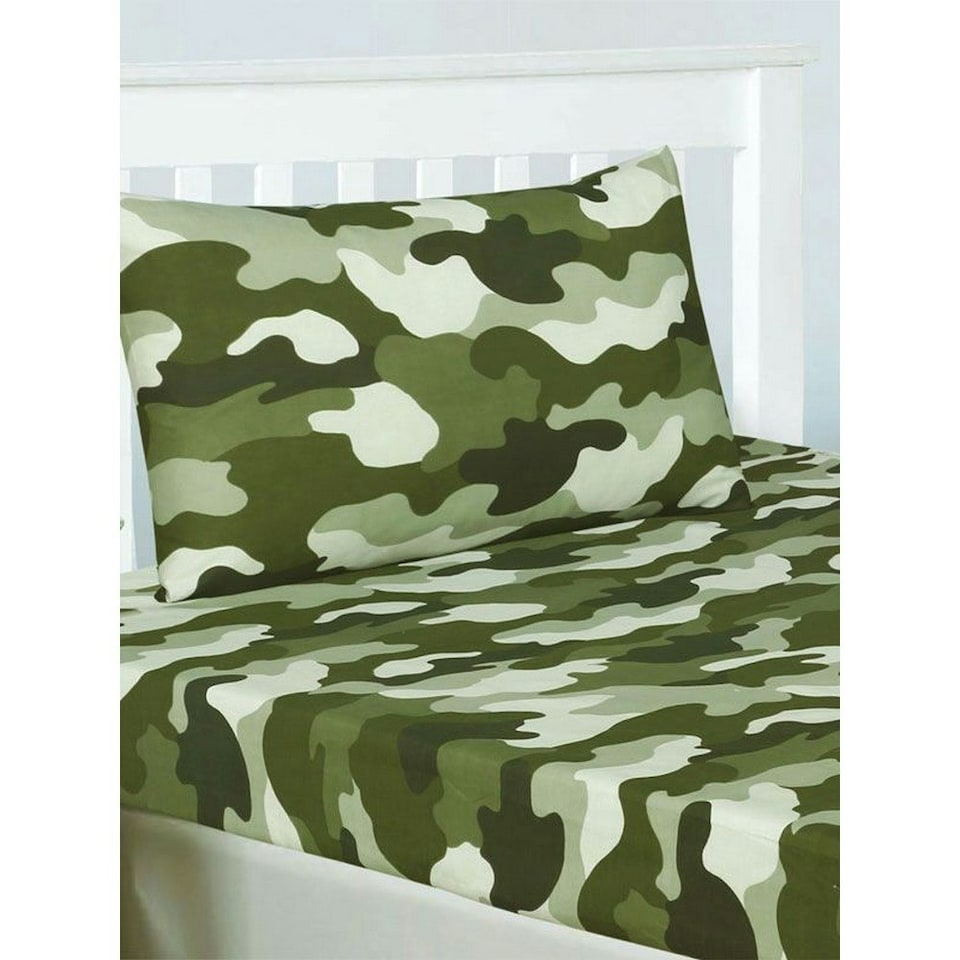 image 1 of Bedding & Beyond Camouflage Duvet Cover Set - Green - Single Green | Single