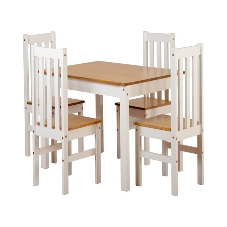 image 1 of Ludlow 1+4 Dining Set - White/Oak Lacquer White