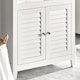 image 10 of SoBuy BZR13-W,Slim Bathroom Storage Cabinet with 2 Shelves & 2 Shutter Doors | White | White | 1