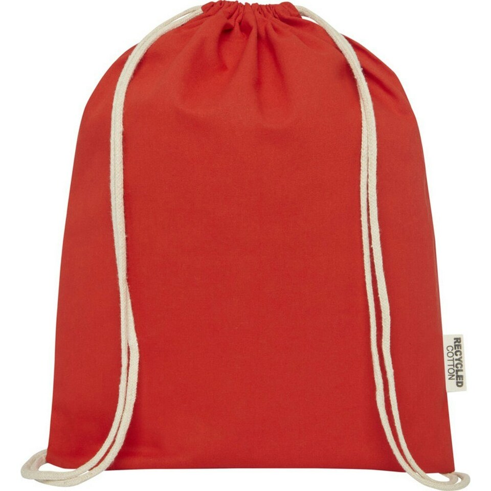 image 1 of Oregon Recycled Cotton Drawstring Bag - Red - One Size Red | One Size