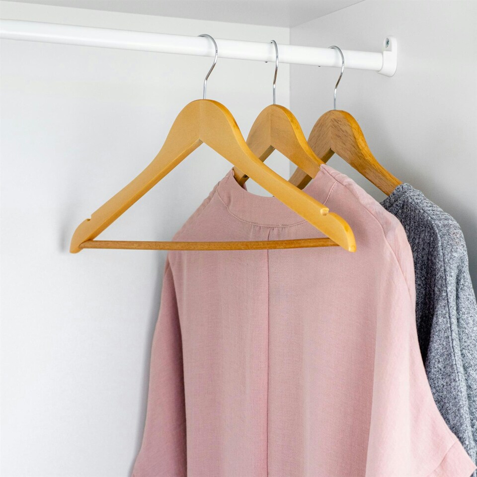 image 1 of Harbour Housewares Wooden Clothes Hanger - Brown - Pack of 10