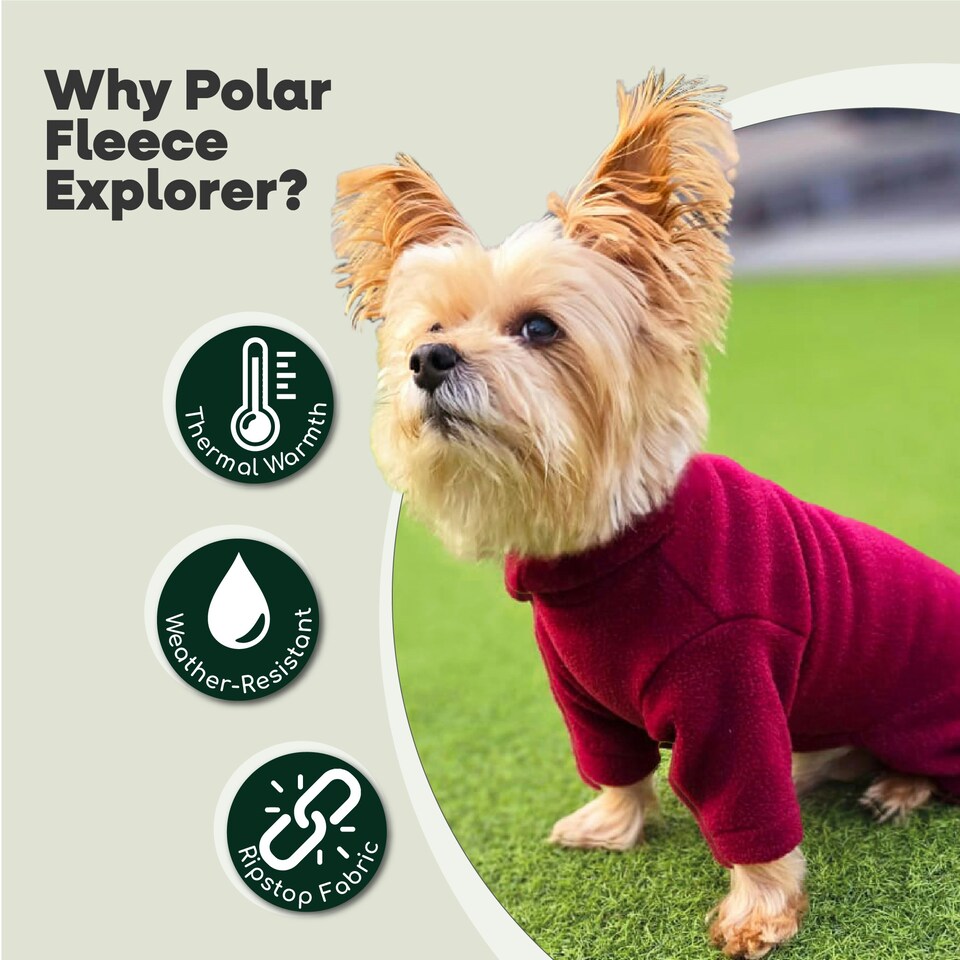 image 1 of HugglePets Legacy Polar Fleece Explorer Dog Jumper Suit Red | XL