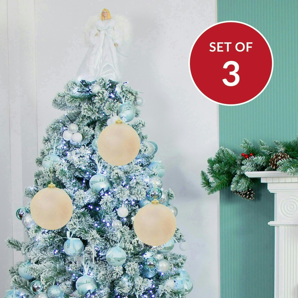 image 1 of 3PK 15cm Gold Traditional Matt Bauble