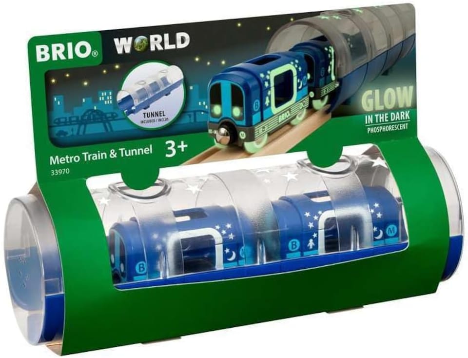 image 1 of BRIO Tunnel & Glow in the Dark Metro Train