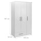 image 7 of Adore Matt White 3 Door 1 Drawer Combi Wardrobe with Shelves White