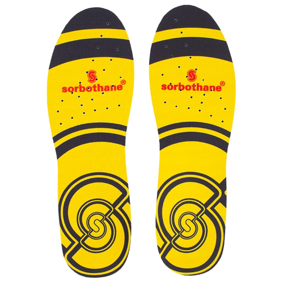 image 1 of Double Strike Insoles Men & Women – Shock Absorbing Inserts For Plantar Fasciitis, Arch Support & Heel Relief – Antibacterial Shoe Inserts For Walking, Running, Work Boots – Size UK 3-4.5