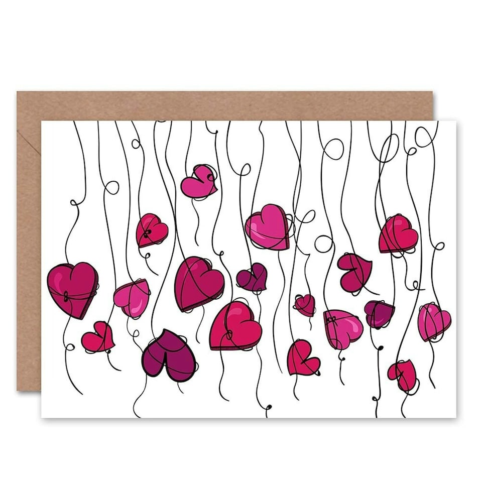 image 1 of Love Hearts String Anniversary Valentines Day Card