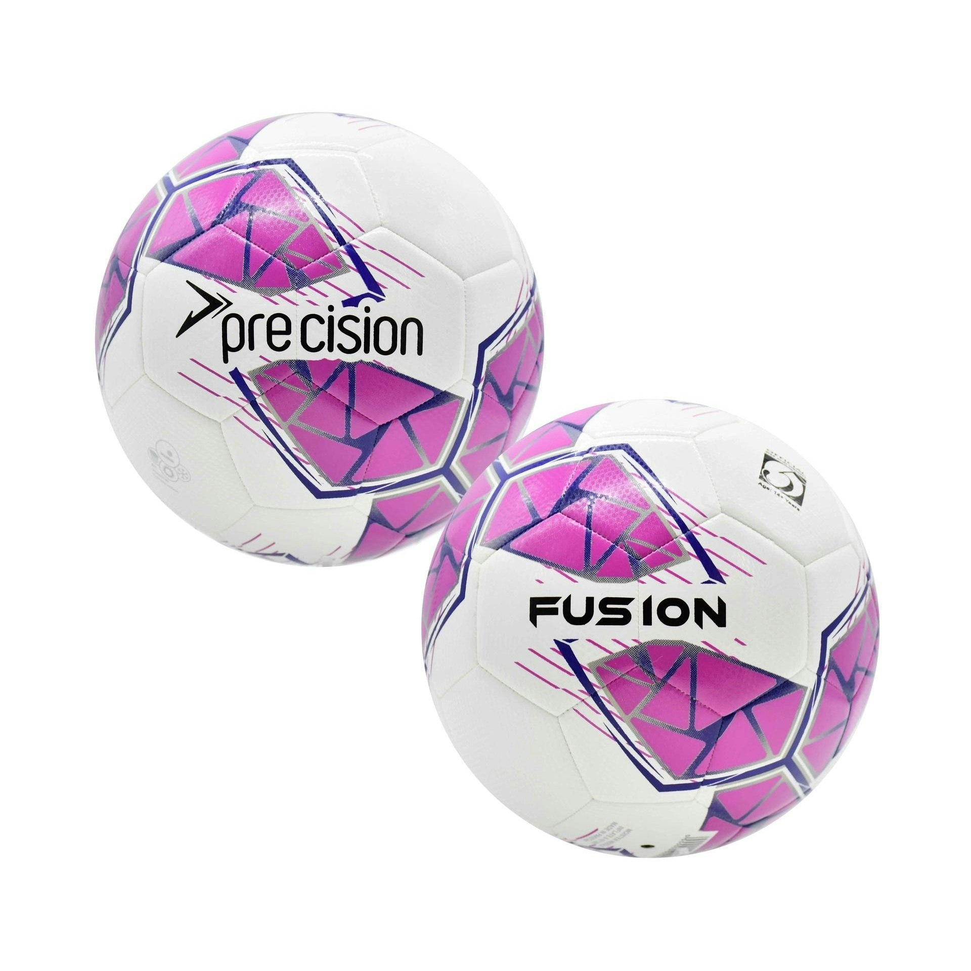 Precision Fusion FIFA Basic Training Ball - White/Pink/Purple/Grey - 4