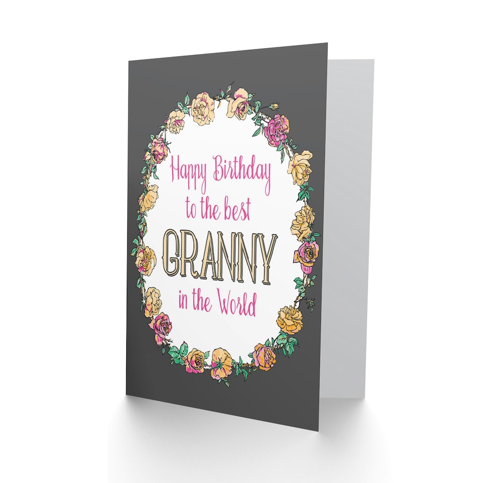 image 1 of To The Best Granny In The Word Gran Floral Birthday Greeting Card