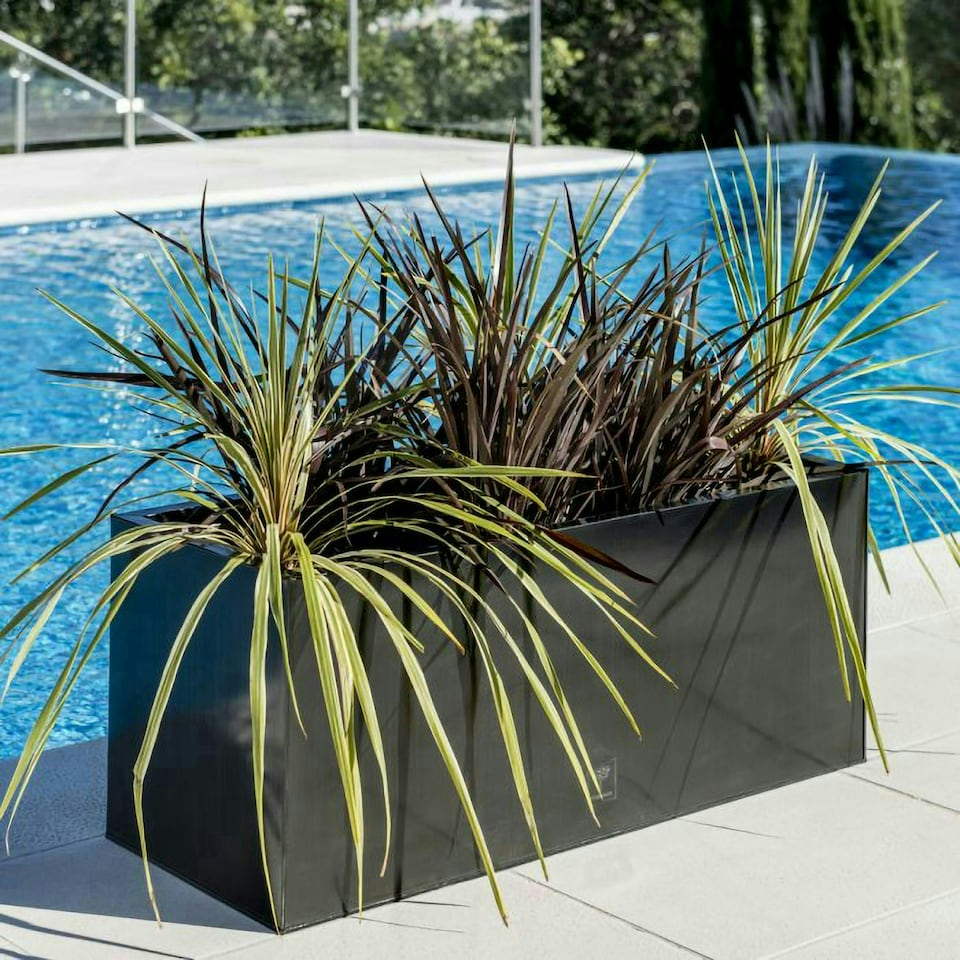 image 1 of Primrose Garden Fibrecotta Sand Beige Trough Rectangular Planter 80cm