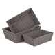 image 1 of Set of 3 Grey Paper Rope Serving Tray Brown | Brown