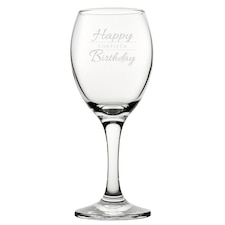 Personalised Happy 40th Birthday Modern Design Novelty Wine Glass