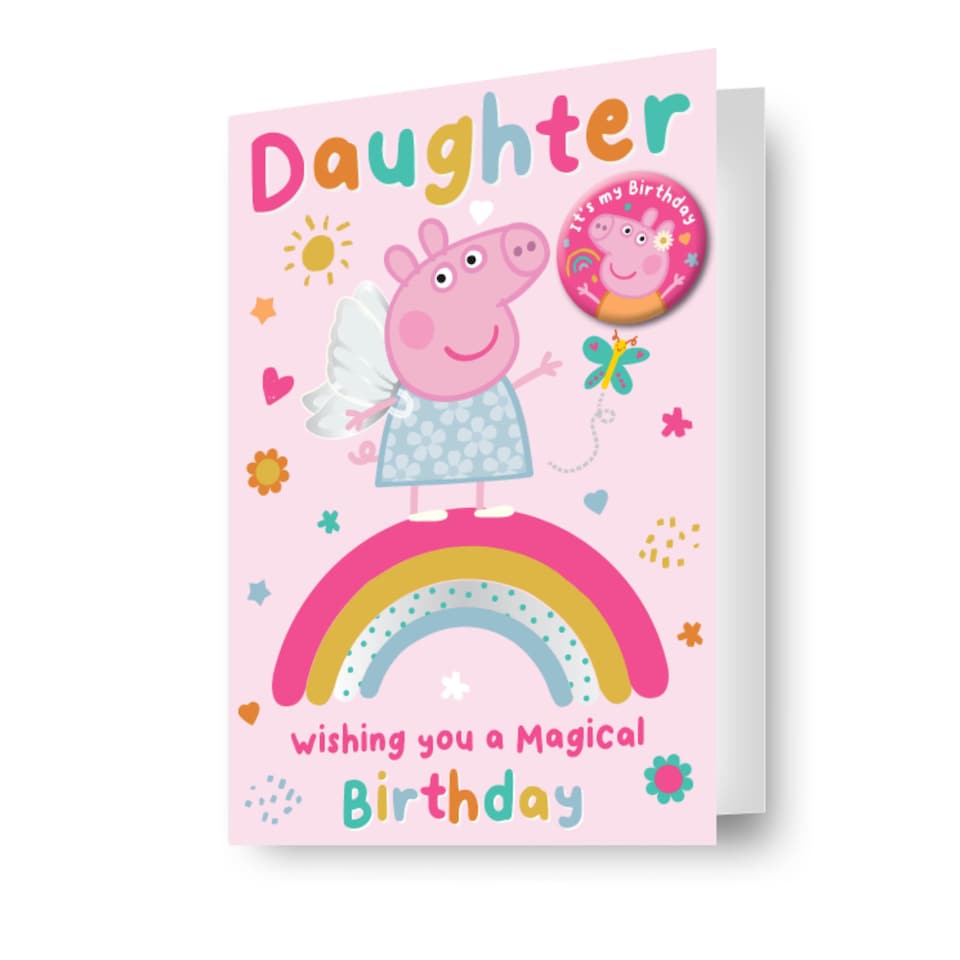 image 1 of Peppa Pig Badge Daughter Birthday Card