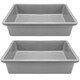 image 2 of 2 x Grey Rectangular Multipurpose Household Tray With Textured Grooved Handles Grey