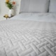 image 4 of OHS Geo Pinsonic Quilted Blanket Bedspread, 200x240cm - Silver