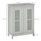 image 7 of kleankin Bathroom Cabinet, Freestanding Floor Cabinet with Storage, Grey Grey