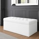 image 1 of 150cm SD Ottoman Storage Box, White Velvet Upholstered Chesterfield Storage Ottoman Box