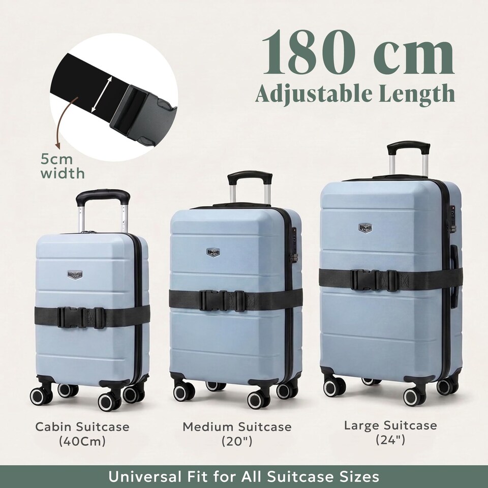 image 1 of Lugg Luggage Straps 2 Pack Adjustable Suitcase Belts 180 cm Polyester Webbing