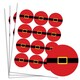 image 1 of Christmas Santa Belt Round Stickers 60mm - Sheet of 12