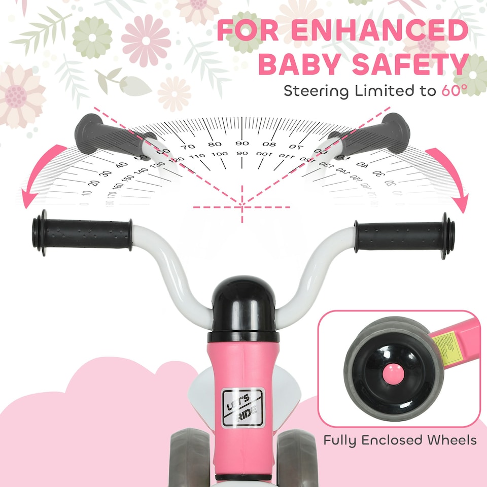 image 1 of AIYAPLAY Baby Balance Bike with 3 Wheels for 12-36 Months, Pink