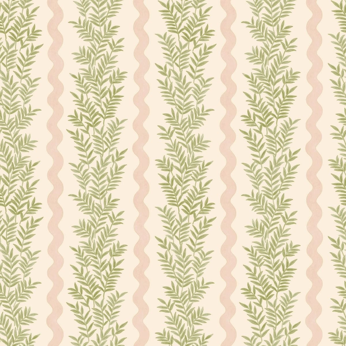 Holden Decor Foliage Stripe Textured Wallpaper Cream Cream/Blush 1