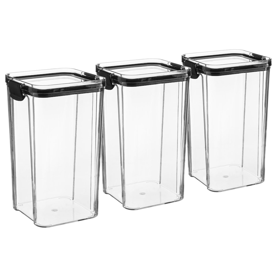 image 1 of Argon Tableware Food Storage Containers - 1.3 Litre - Black - Pack of 3