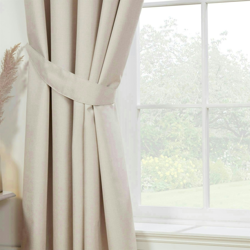image 1 of Eclipse Pencil Pleat Blackout Curtains - Beige - 229cm x 137cm