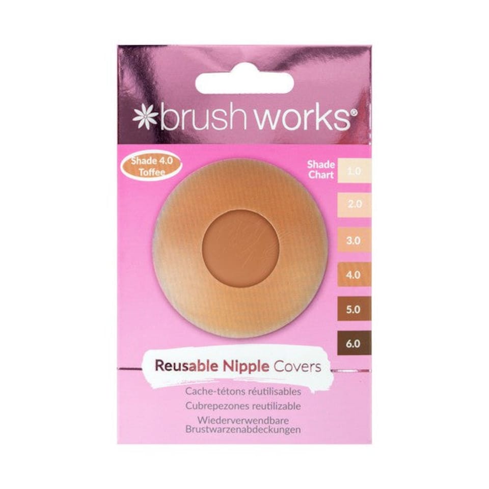 image 1 of Brushworks Reusable Silicone Nipple Covers Shade 4.0 Toffee | Brown | Toffee