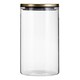 image 1 of Interiors by Premier 1600ml Gold Lid Storage Jar, Clear Glass with Airtight Silicone Seal and Gold-Coloured Metal Lid