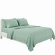 image 1 of Plain Poly Cotton Easy Care Fitted Flat Sheet Matching Pillowcases Set | Green | Mint | Double