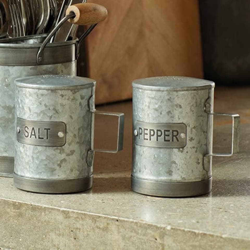 image 1 of Industrial Kitchen Galvanised Steel Salt Shaker
