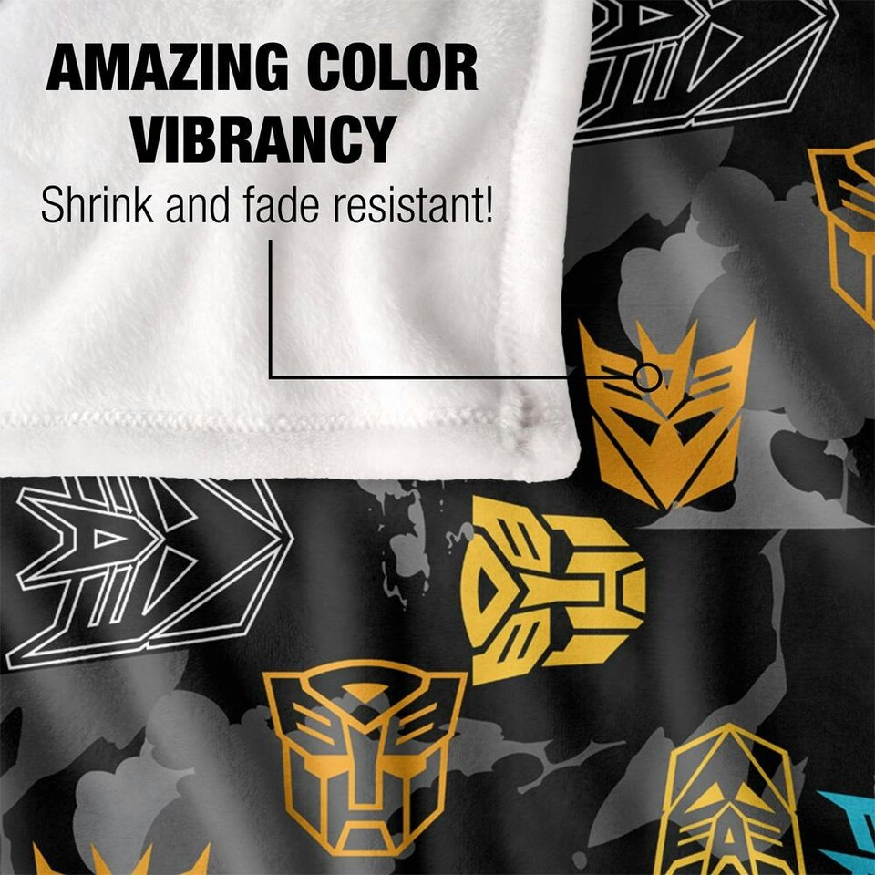 image 1 of Transformers Repeat Logo Blanket - White - One Size
