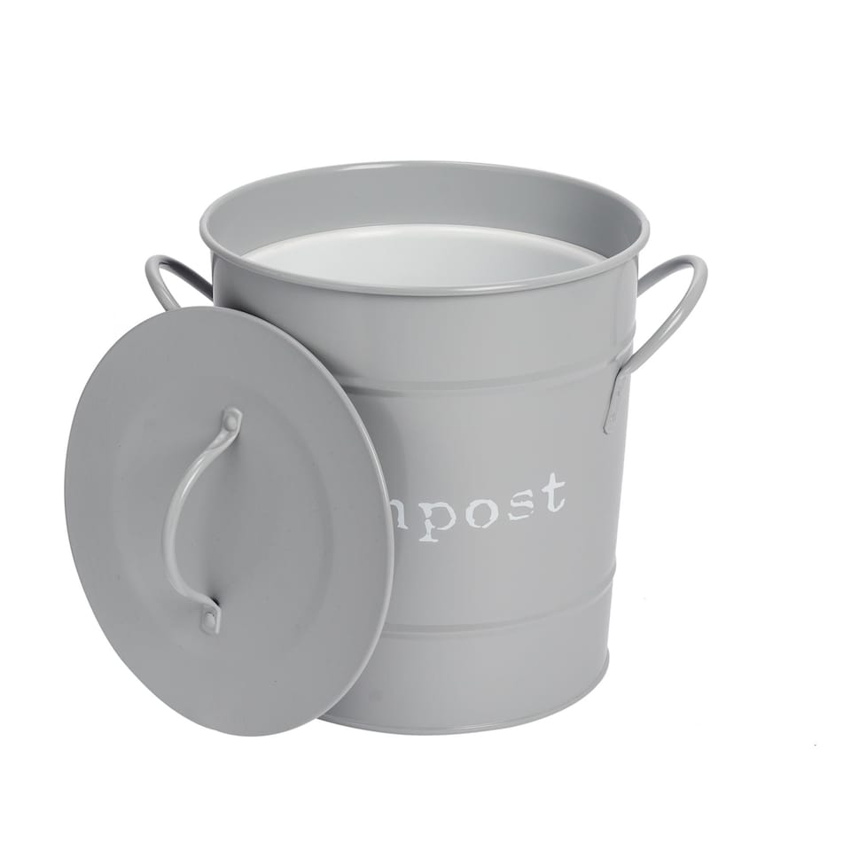 image 1 of Harbour Housewares Vintage Metal Kitchen Compost Bin - Grey | Grey | Grey | One Size