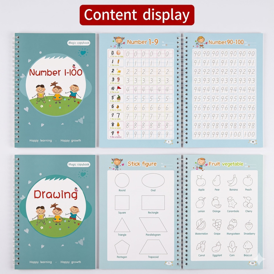 image 1 of Magic Copybook 5 Book Set with Pens & Refills for Kids