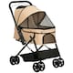 image 6 of PawHut Pet Stroller Dog Foldable Travel Carriage with Reversible Handle, Brown