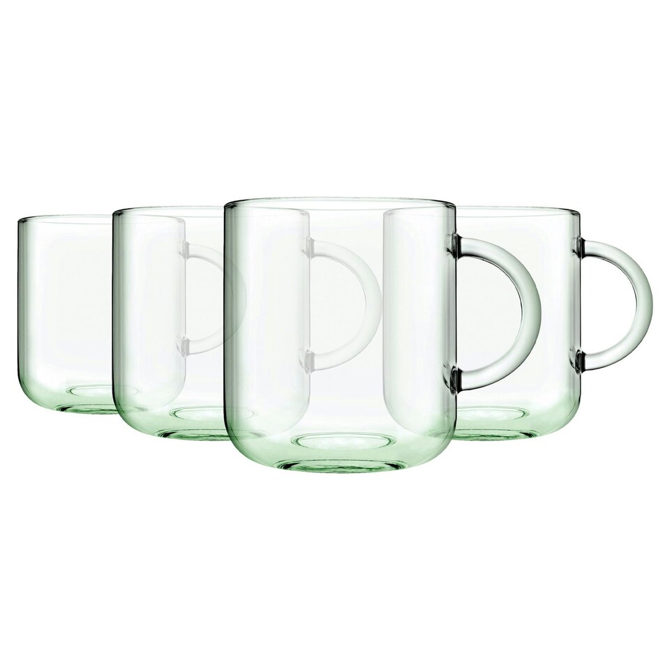 image 1 of Pasabahce Aware Iconic Recycled Glass Mugs - 245ml - Green - Pack of 4