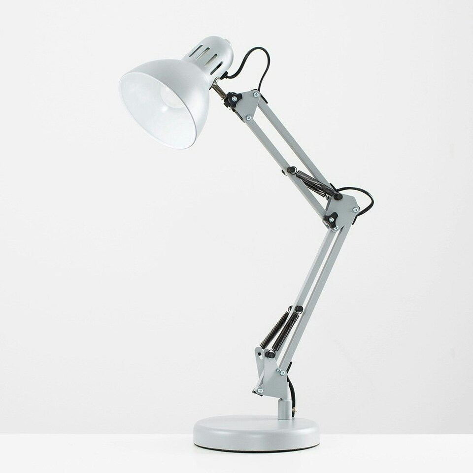 image 1 of ValueLights Monda Gloss Grey Table Lamp and E14 Golfball LED 4W Warm White 3000K Bulb Grey