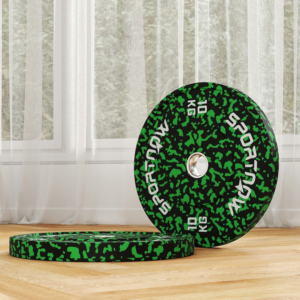 image 1 of SPORTNOW Olympic Weight Plates with 5cm Holes, for Weight Lifting, 2 x 20kg