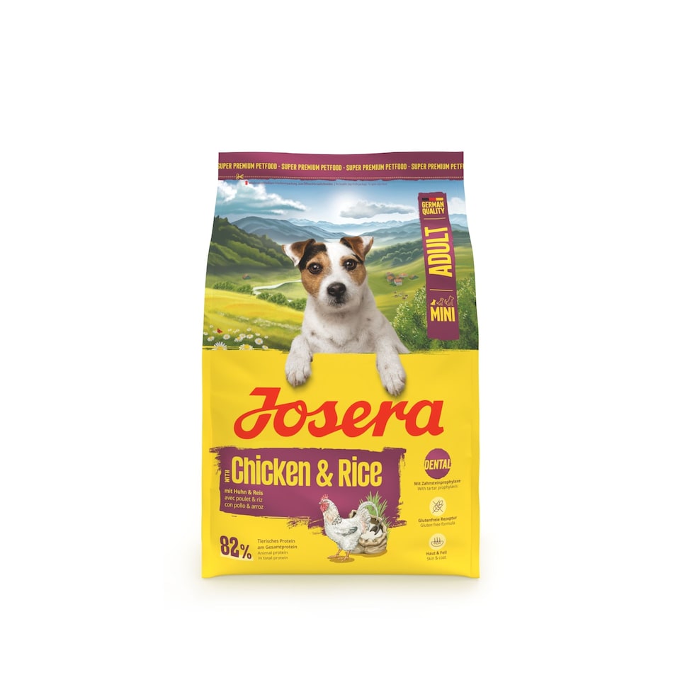 image 1 of Josera Mini Adult Chicken & Rice | Complete dry food for toy & small breeds | Gluten free | Lots of meat | Skin & Coat | Helps reduce tartar | 3kg