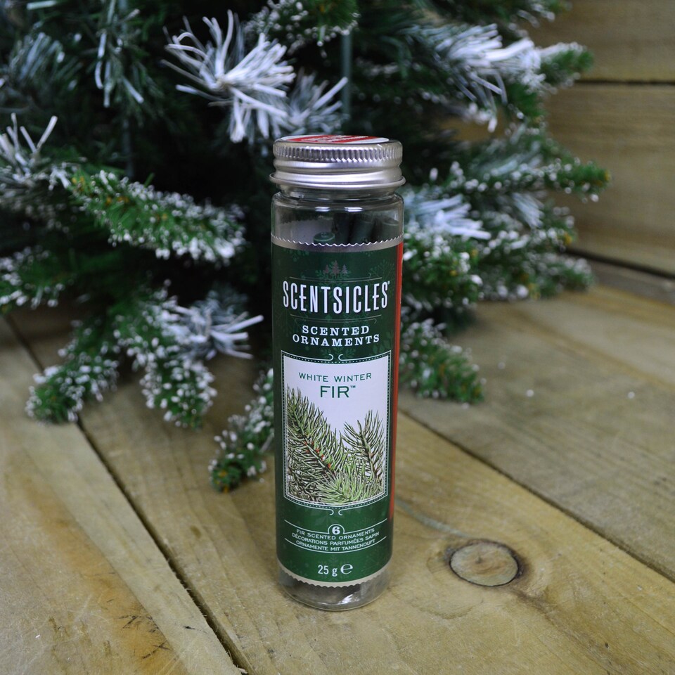 image 1 of 3 PACKS of 6 Scentsicles Scented Hanging Ornaments Sticks - White Winter Fir
