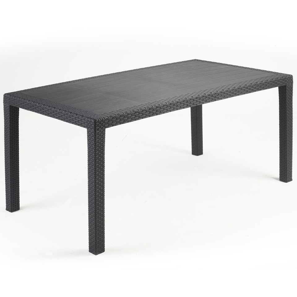 image 1 of Anthracite Plastic Dining Table & Folding Chairs | Black | 7