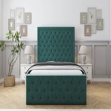 Sloomy Vienna Emerald Plush Special Bed Frame. With 50" Upholstered Headboard 2'6 Small Single